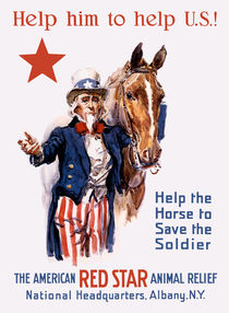 Help The Horse To Save The Soldier -- WWI Poster von warishellstore