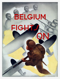 Belgium Fights On -- WW2 Poster by warishellstore