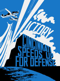 Cincinnati Speeds Up For Defense -- WWII Poster von warishellstore