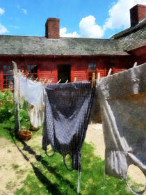 Laundry Hanging on Line Closeup by Susan Savad