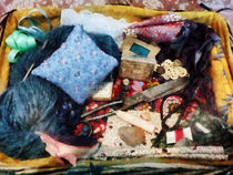 Basket of Sewing Supplies by Susan Savad