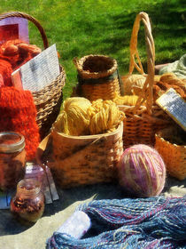 Baskets of Yarn at Flea Market by Susan Savad