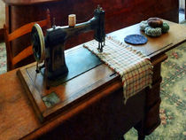 Sewing Machine and Pincushions by Susan Savad