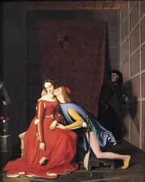 Francesca da Rimini and Paolo Malatesta von Jean Auguste Dominique Ingres