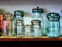 Canning Jars on Shelf by Susan Savad