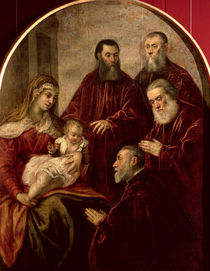 Madonna and child with four Statesmen von Jacopo Robusti Tintoretto