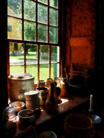 Clay Jars on Windowsill by Susan Savad
