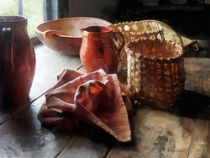 Clay Pitchers Bowl and Baskets by Susan Savad