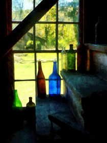 Colored Bottles On Steps von Susan Savad