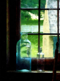 Glass Bottles on Windowsill by Susan Savad