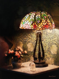 Stained Glass Lamp and Vase of Flowers von Susan Savad