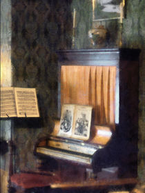 Piano and Sheet Music on Stand by Susan Savad