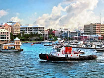 Tugboat Going Into Hamilton Harbour Bermuda by Susan Savad