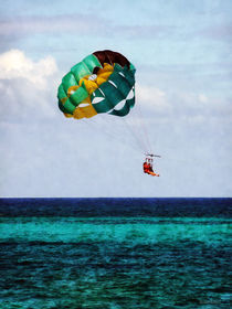 Two Women Parasailing in the Bahamas by Susan Savad