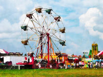 Ferris Wheel Against Blue Sky by Susan Savad