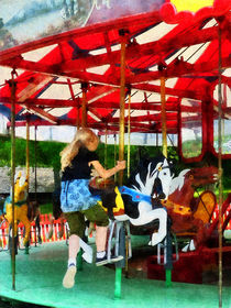 Girl Getting on Merry-Go-Round by Susan Savad