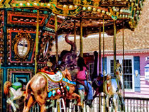 Merry Go Round With Elephants by Susan Savad