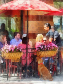 Hoboken NJ - Dog Waiting by Cafe by Susan Savad
