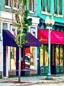 Roanoke VA Street With Restaurant by Susan Savad