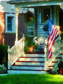 Porch With American Flag von Susan Savad