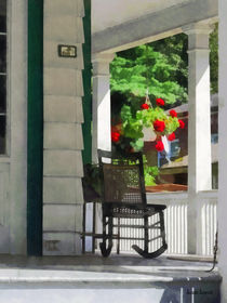 Porch With Rocking Chair and Geraniums von Susan Savad