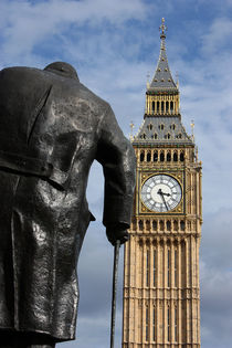London ... Big Ben and Churchill statue by meleah