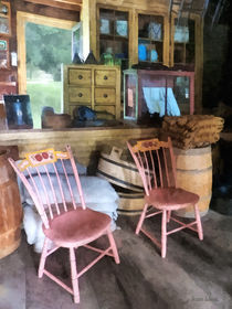 Americana - Two Pink Chairs in General Store by Susan Savad