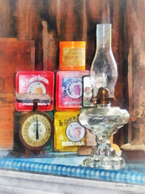 Hurricane Lamp and Scale by Susan Savad