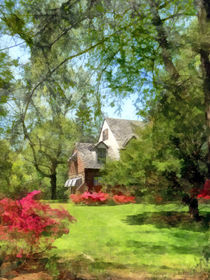 Spring - Suburban House With Azaleas by Susan Savad