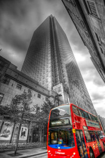Canary Wharf London Bus by David Pyatt