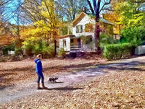 Autumn - Walking the Dog by Susan Savad