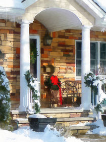 Christmas Sled on Porch by Susan Savad