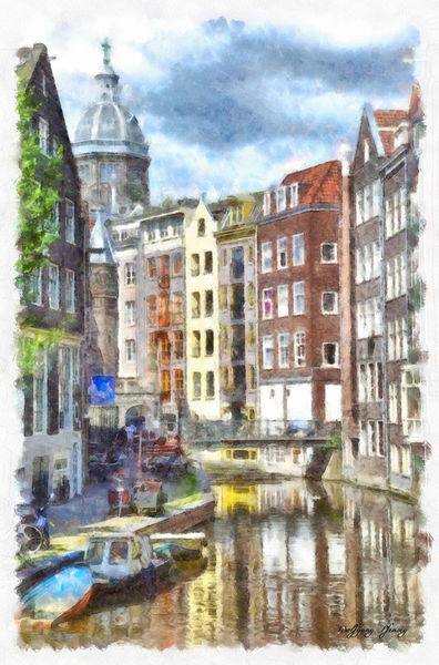 Amsterdam-watercolor-illustration