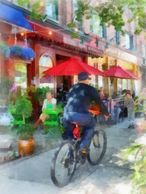 Riding Past the Cafe by Susan Savad