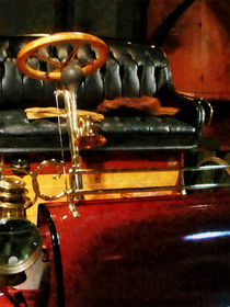Wooden Steering Wheel on Car by Susan Savad