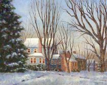 Blue House in Winter von Susan Savad