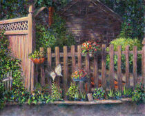 Flowerpots Hanging on a Fence von Susan Savad