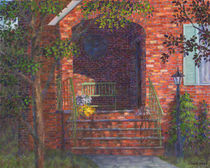 Porch with Green Bench by Susan Savad