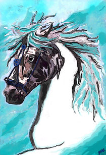 ~ Turquoise Horse Portrait 2 ~ von Sandra  Vollmann