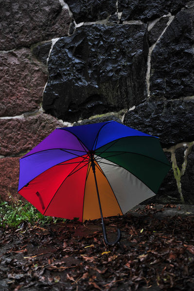 Umbrella-against-the-wall