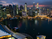 Marina Bay Singapore Night from above by James Menges