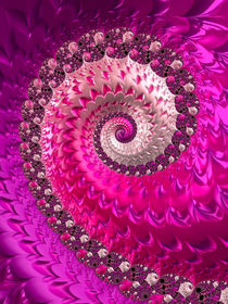 Spirale fraktaler Luxus in rosa pink und rot von Matthias Hauser