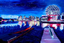 Vancouver skyline at starry night by M.  Bleichner
