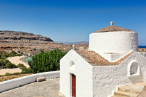A chapel in the village of Lindos in Rhodes, Greece. by Constantinos Iliopoulos