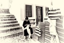 An old woman knit in Karpathos, Greece by Constantinos Iliopoulos