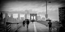 Brooklyn Bridge New York / Manhattan Rainy Day by Thomas Schaefer
