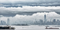 New York and New Jersey underneath dramatic Sky by Thomas Schaefer