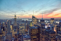 Manhattan New York Sonnenuntergang / Sunset NYC Skyline von Thomas Schaefer