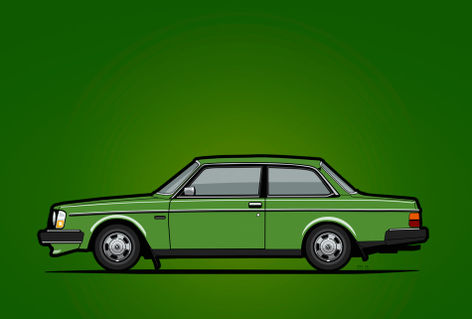 Illu-volvo-242-coupe-green-poster
