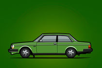 Volvo 242 Brick Coupe 200 Series Green by monkeycrisisonmars